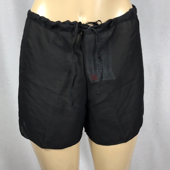 Zuliana black drawstring cover up shorts Made in USA New With Tags - Picture 1 of 2